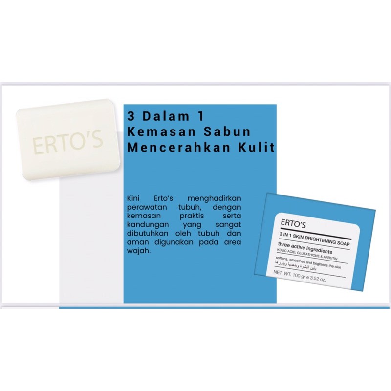 Ertos 3in1 Skin Brithening Soap Paket Sabun Perawatan Pencerah Kulit Wajah By Myshopbdg22