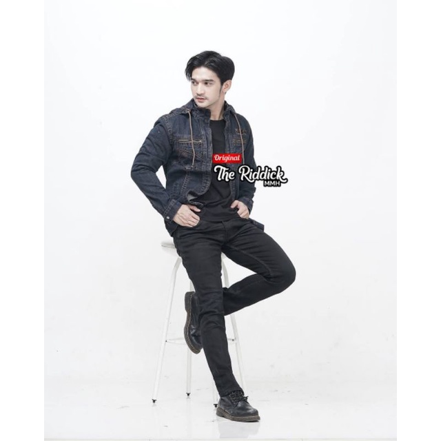 Jaket Jeans Ziper COD Pria Dewasa Remaja Hoodie The Riddick Original