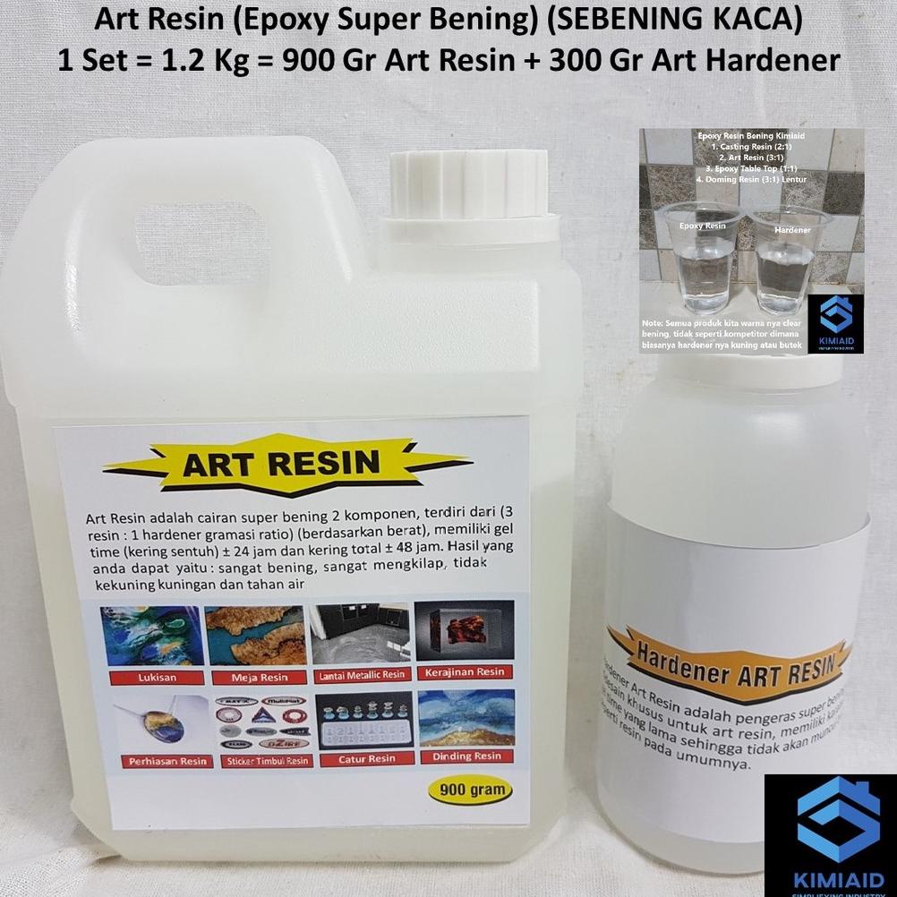 Art Resin - 1.2 Kg - Epoxy Resin Bening - Resin Lycal Bening - Gantungan Kunci - Epoxy Lantai