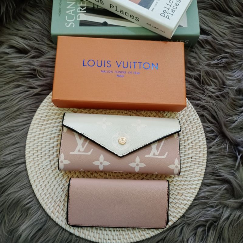 NEW ITEM dompet lv lipat amplop 2 tone free box