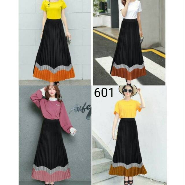 Rok Bludru Velvet Combi Cotton Import 601#
