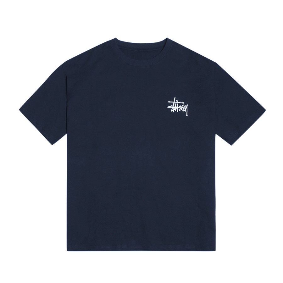 Stussy Basic Stock Logo T-Shirt Navy