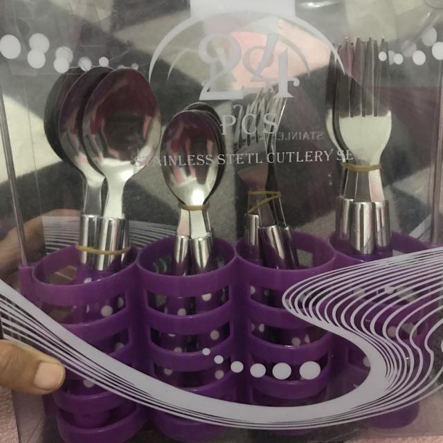 [1200gr] Hihi A030 Sendok Polkadot 24 Pcs