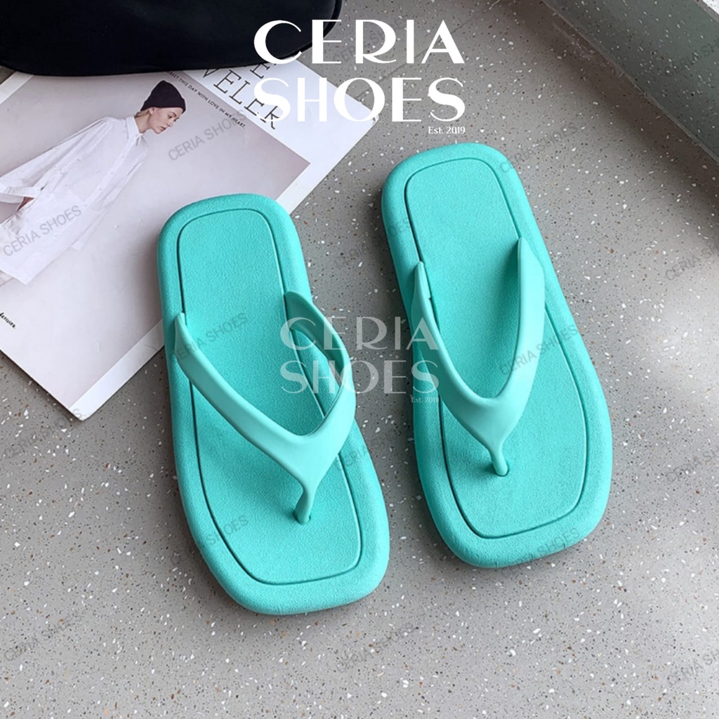 PVC Korean Slipper Sandal Jepit Wanita Bahan Karet Halus Empuk Elastis Import Sol Anti Slip A79