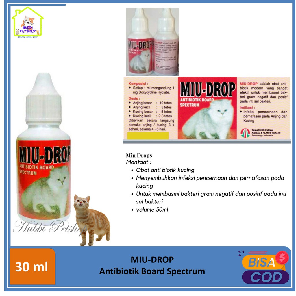 MIU DROP - Obat Antibiotik Kucing 30ml Kitten Adult