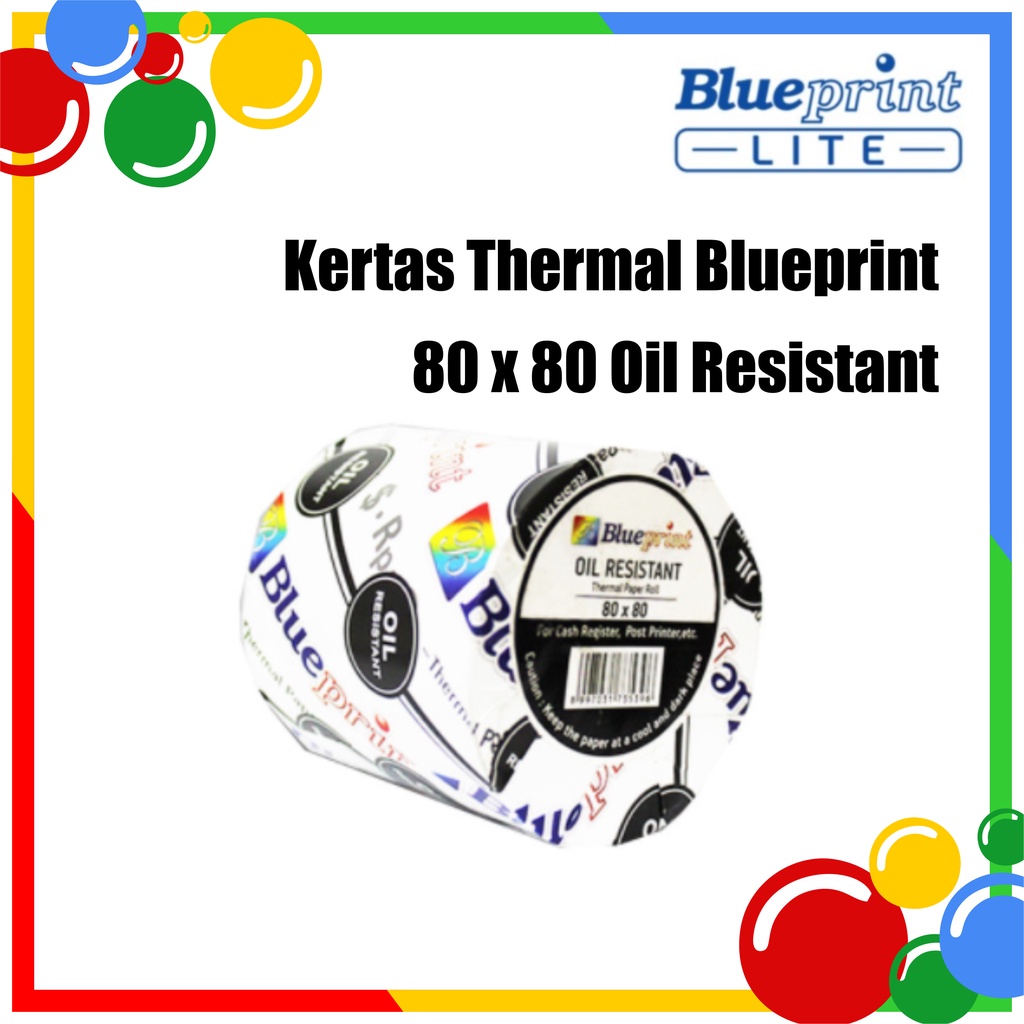 

Kertas Thermal / Kertas Kasir / Kertas Struk BLUEPRINT 80mmx80mm Oil Resistant