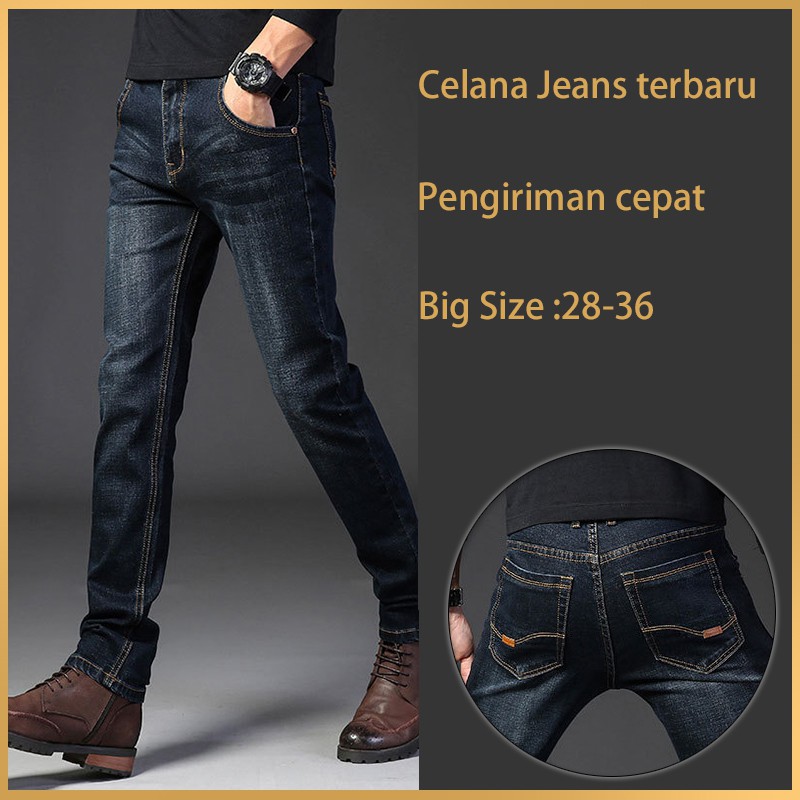 [COD] Celana jeans panjang pria original terbaru celana jeans standar  jeans regular pria cowok