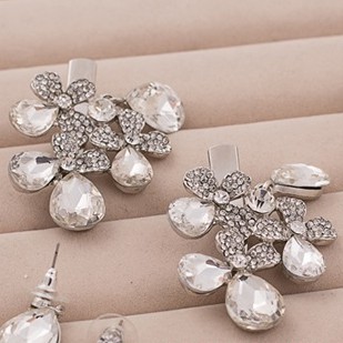 [BISA COD] AKSESORIS JEPIT RAMBUT ANTING SET HEADPIECE PENGANTIN SILVER HJA004