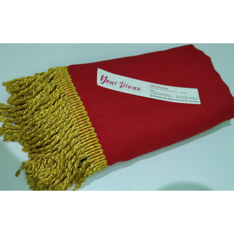 Sampur Tari / Selendang Tari Renda Emas-Merah