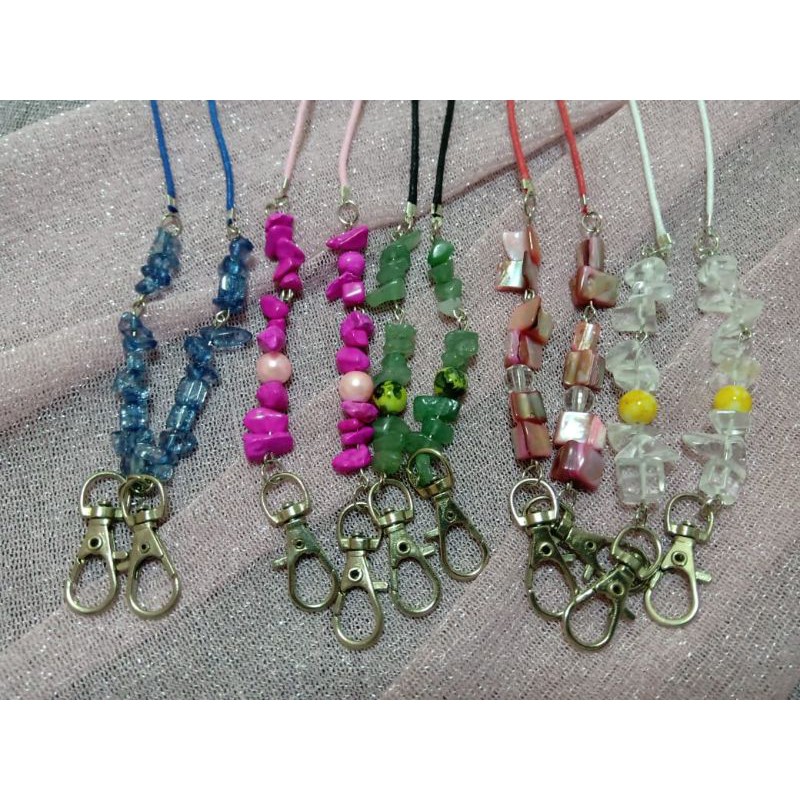 Strap Mask Batu alam 2in1 (connector & kalung masker) / tali masker korea with stopper