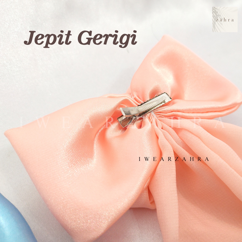 JEPIT PITA SATIN CHIFFON - Jepit kupu satin silk premiun chiffon aksesoris rambut &amp; dasi kilap halus