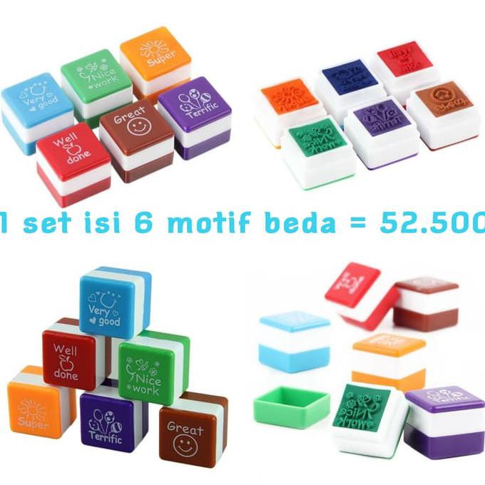 MAINAN ANAK Stamp stempel motivasi reward murid guru lucu anak mainan edukasi kayu murah