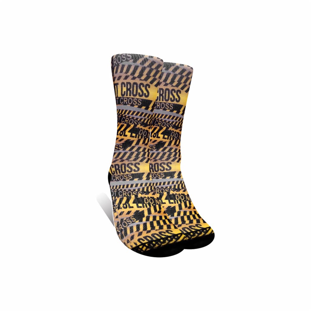 Kaos Kaki Motif Full Print Police Line No F46