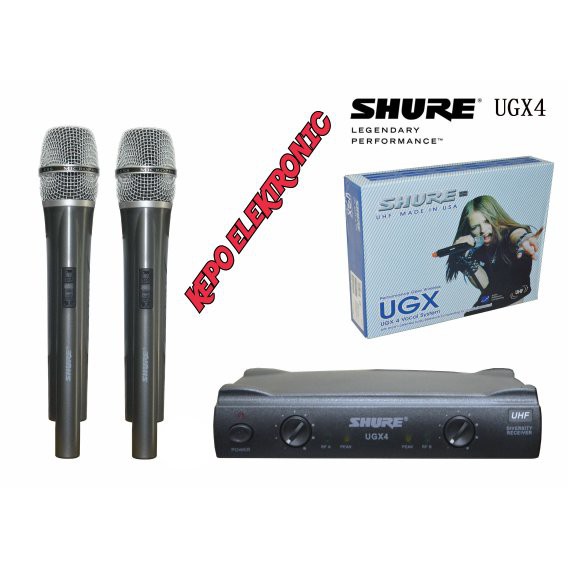 Shure Mic Wireless ugx 4 Handle Black Edition -Double Wireles