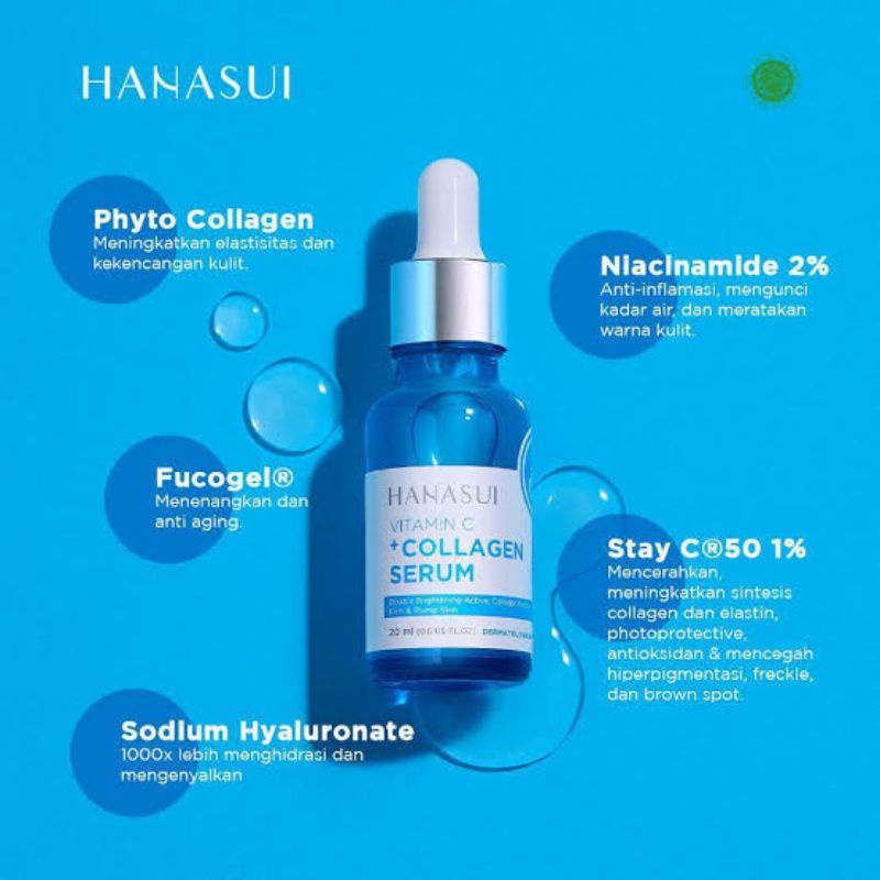 NEW SERUM VITAMIN C + COLLAGEN HANASUI BOX BIRU BY JAYA MANDIRI ORIGINAL BPOM