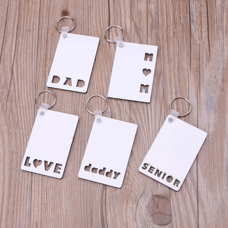 SIY  Sublimation Blank Keychain Heat Transfer Keychain Printed MDF DIY Blank Keychain with Key Rings for Present Making