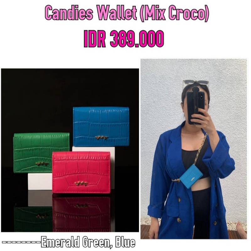 Iwearmyra - Ready Stock Candies Wallet mix Croco Dompet Candy Bag Kulit Sapi Asli Real Leather Mini 