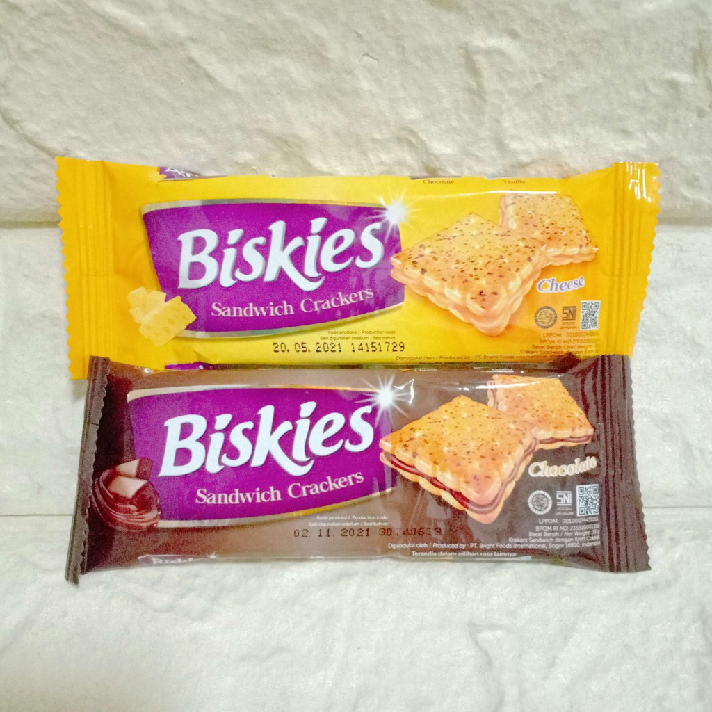 

Biskies Sandwich Crackers Sachet 18gr Cheese Chocolate Krekers Keju Coklat Cokelat Snack Cemilan 18