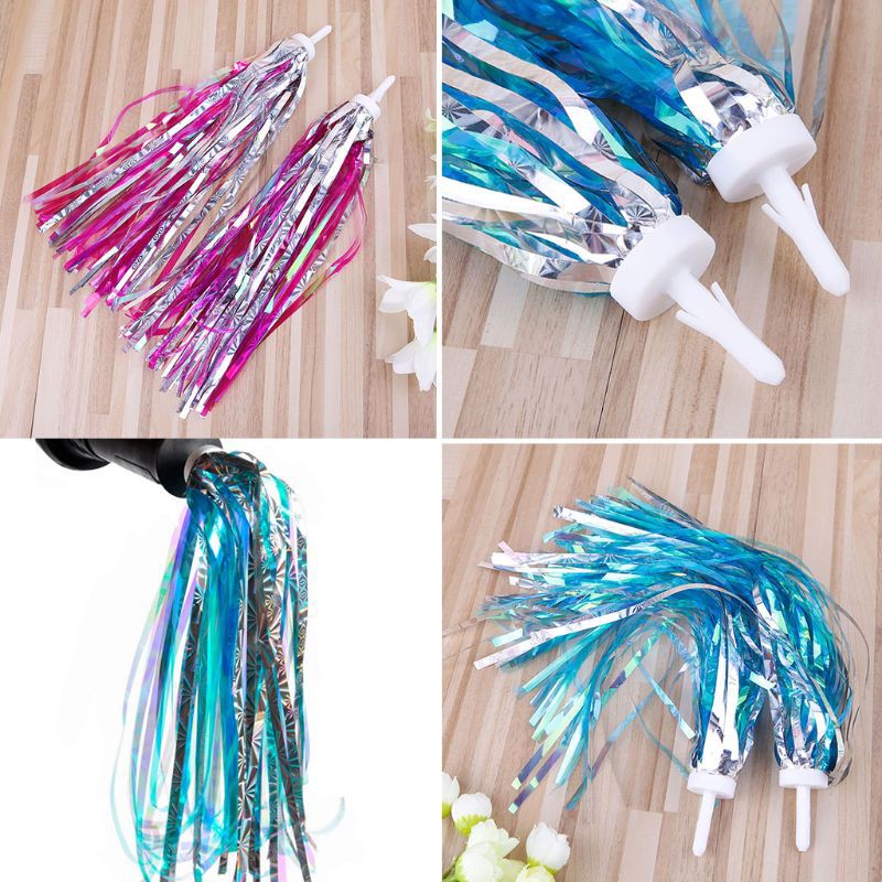 RUN Hiasan  Rumbai Warna Warni untuk Stang Sepeda  Anak  