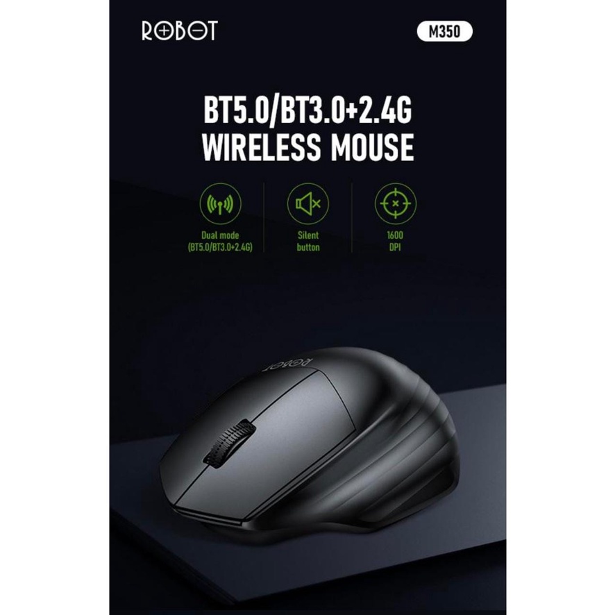 MOUSE ROBOT M350 MULTIDEVICE BLUETOOTH DAN WIRELLES 2.4GHZ