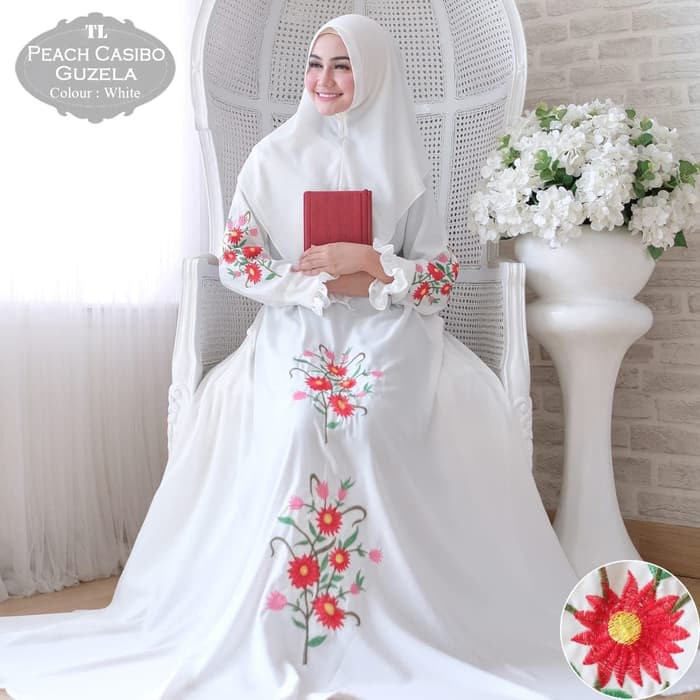 Gamis Syar'i Gracella Full Ceruty Warna Hitam Putih Pink Motif Polos Murah Ukuran Jumbo Xl i.3651720