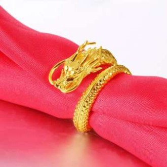 Cincin Emas Naga Pria Wanita / Cincin Couple Yinyang Model Naga / Cincin Gold Plated Naga