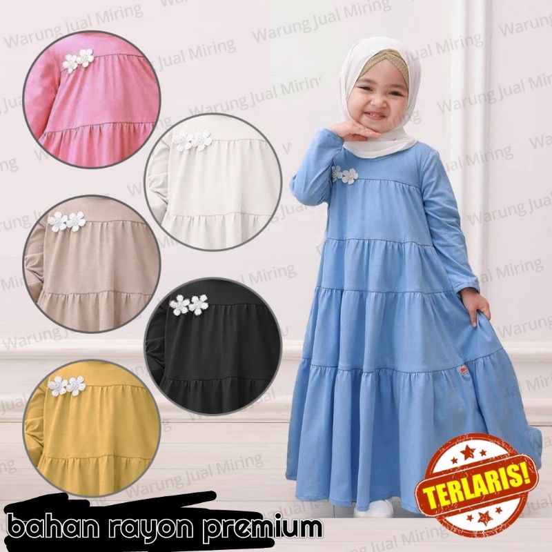 Gamis Anak Princess 3-12 Tahun Model Susun Bahan Voxy Melar Balita Murah Kids Batita Kecil Perempuan Cewe Cewek Remaja Tanggung Baju Pakaian Muslim Setelan Dress Rok Disney Elsa Frozen Gaun Baju Dres TK SD Usia Umur Kelas Bulan 1 3 4 5 6 7 8 9 10 11 18