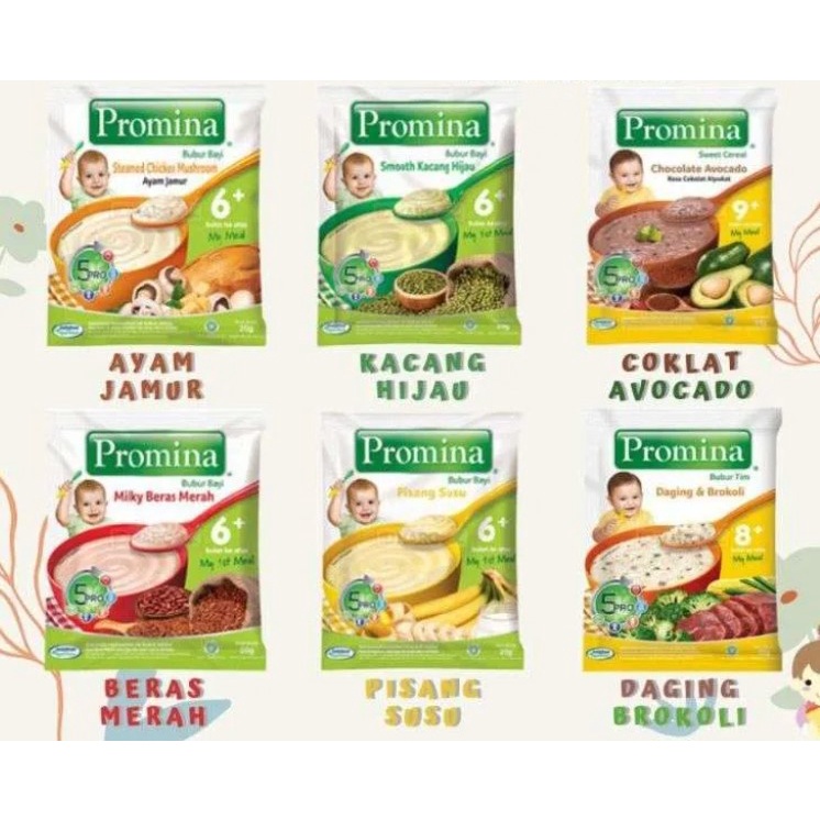 Promina Bubur Tim Bayi Cereal Sachet 20gr 25gr Makanan mpasi Baby  bubur nestle bubur bayi organik