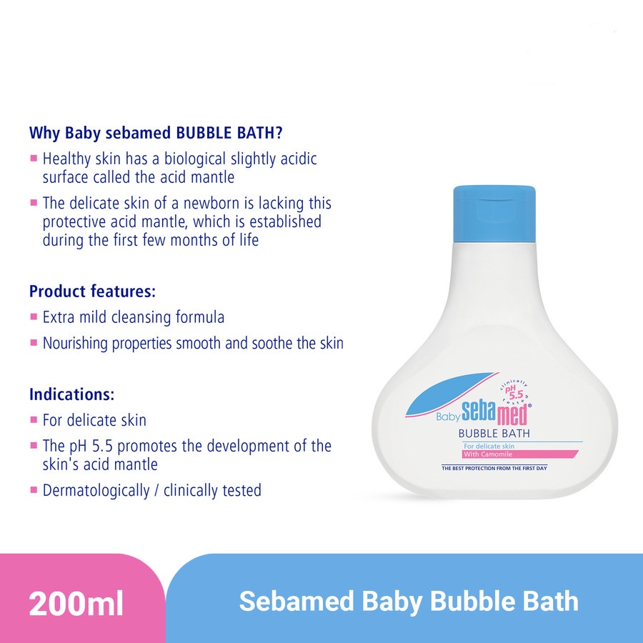 SEBAMED BABY BUBBLE BATH 200ML HYPOALLERGENIC