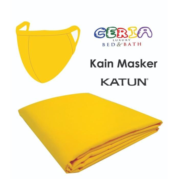 Cotton | Kain Masker Meteran Bahan Katun Lembut Polos Lebar 240 Cm - Kuning Terbaru Ready Stock