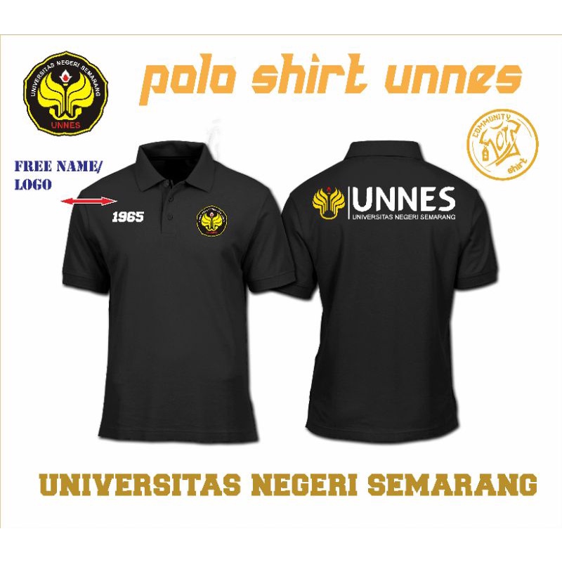 Kaos Polo Universitas Negeri Semarang UNNES Black Navy