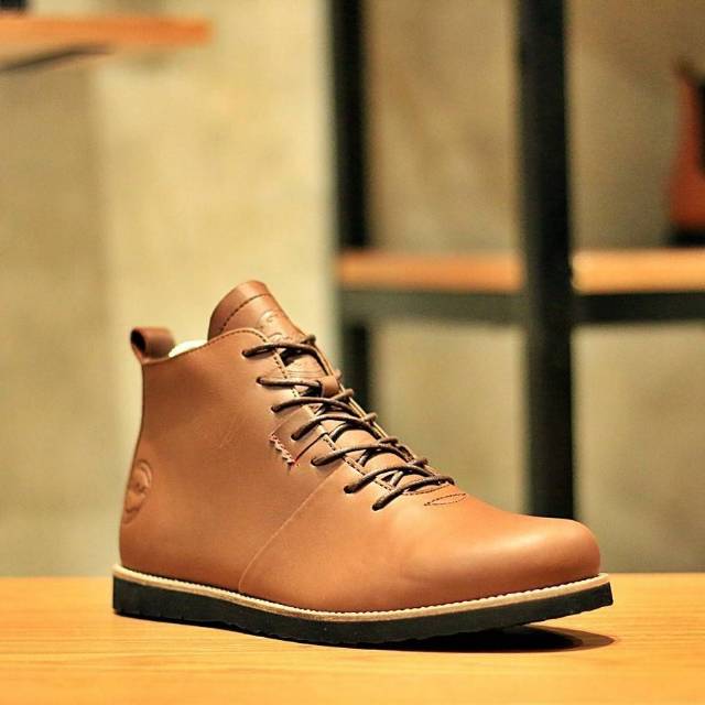 HOUBIS BROWN SERIES - BRADLEY'SFOOTWEARORIGINAL - Sepatu Boots Klasik Pria Vintage Full Up Leather