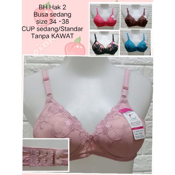 BH Hak 2 BRA 125/296 Busa sedang CUP sedang/Standar  Size 34-38 Pakaian dalam wanita