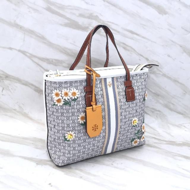 Tas Tote Bag Original Tory Burch Gemini Link Canvas