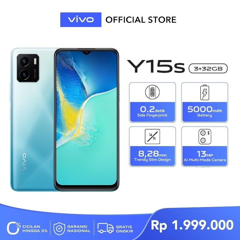 hp Vivo y15s ram 3/32gb ,Vivo y15s ram 3/64gb, 5000MAH , GARANSI RESMI 1 TAHUN-2