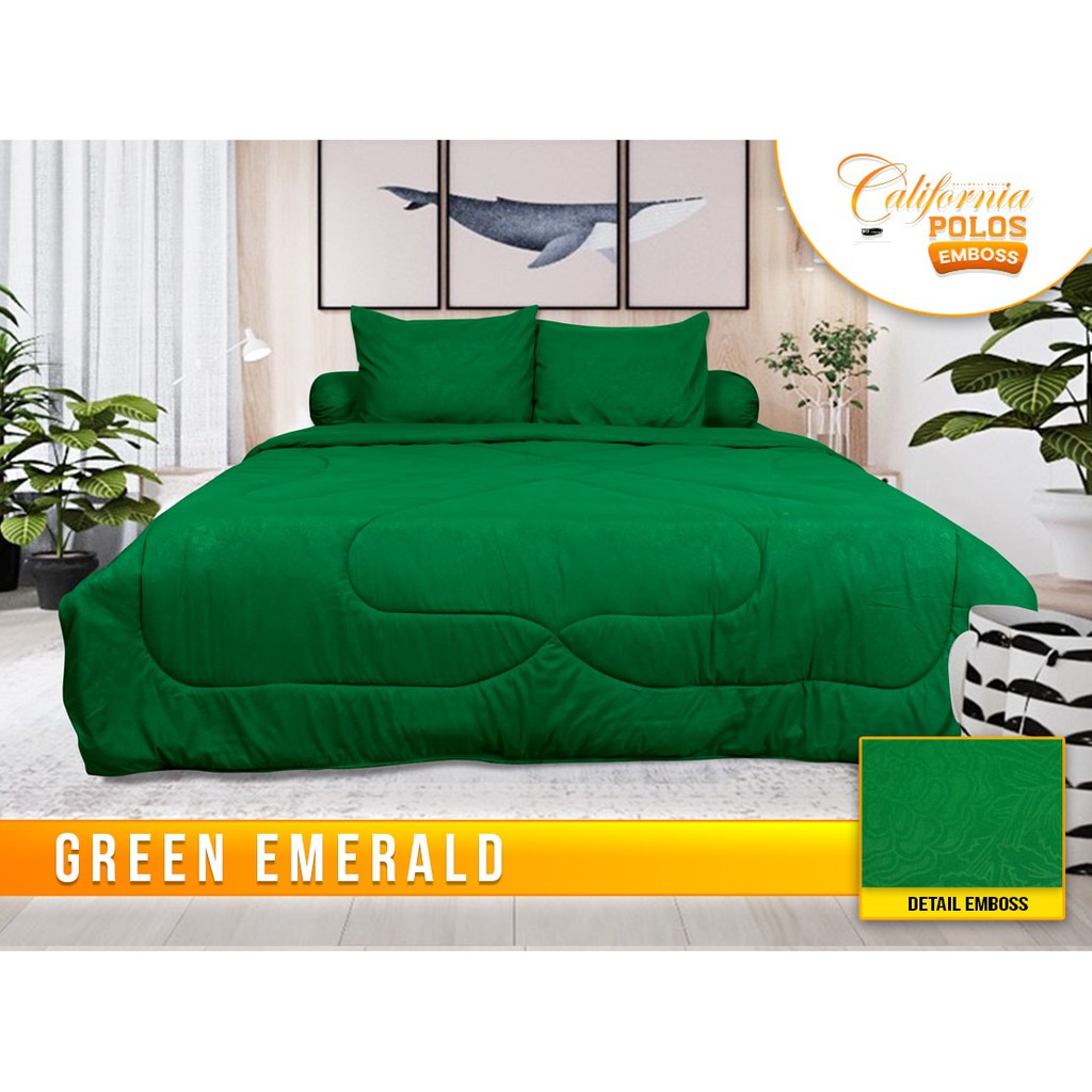 Sprei CALIFO118500RNIA POLOS EMBOSS 160x200 - Green Emerlad Gold Blonde Butter Cream Brown Mocca