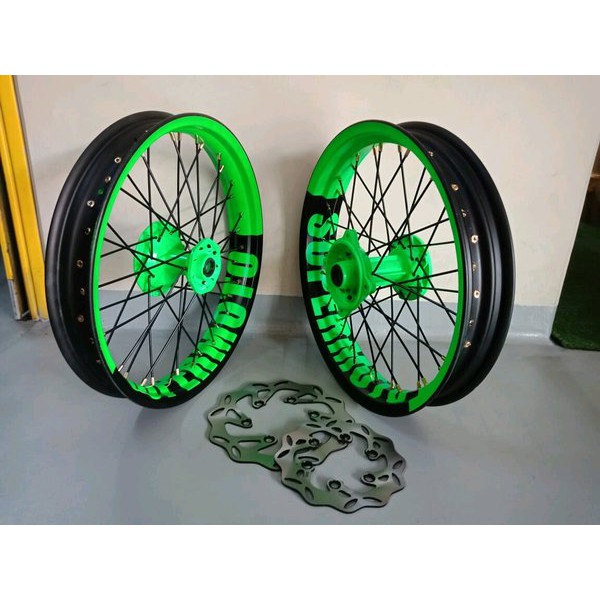 velg sepaket klx 150 tapak lebar ring 17rossi xd jari jari klahar cakram