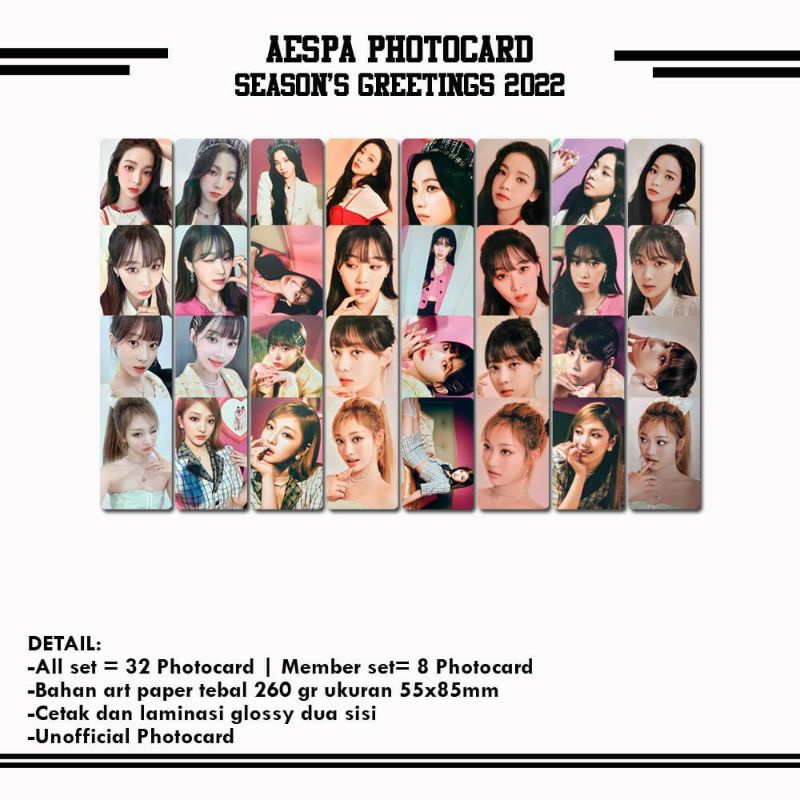 AESPA KPOP SEASON GREETING 2022 PHOTOCARD