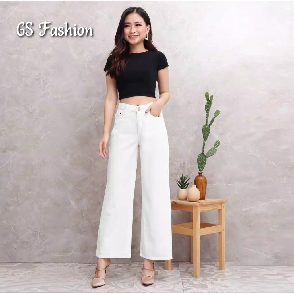 GS- CELANA KULOT JEANS POLOS /CELANA KULOT PANJANG BEST SELLER