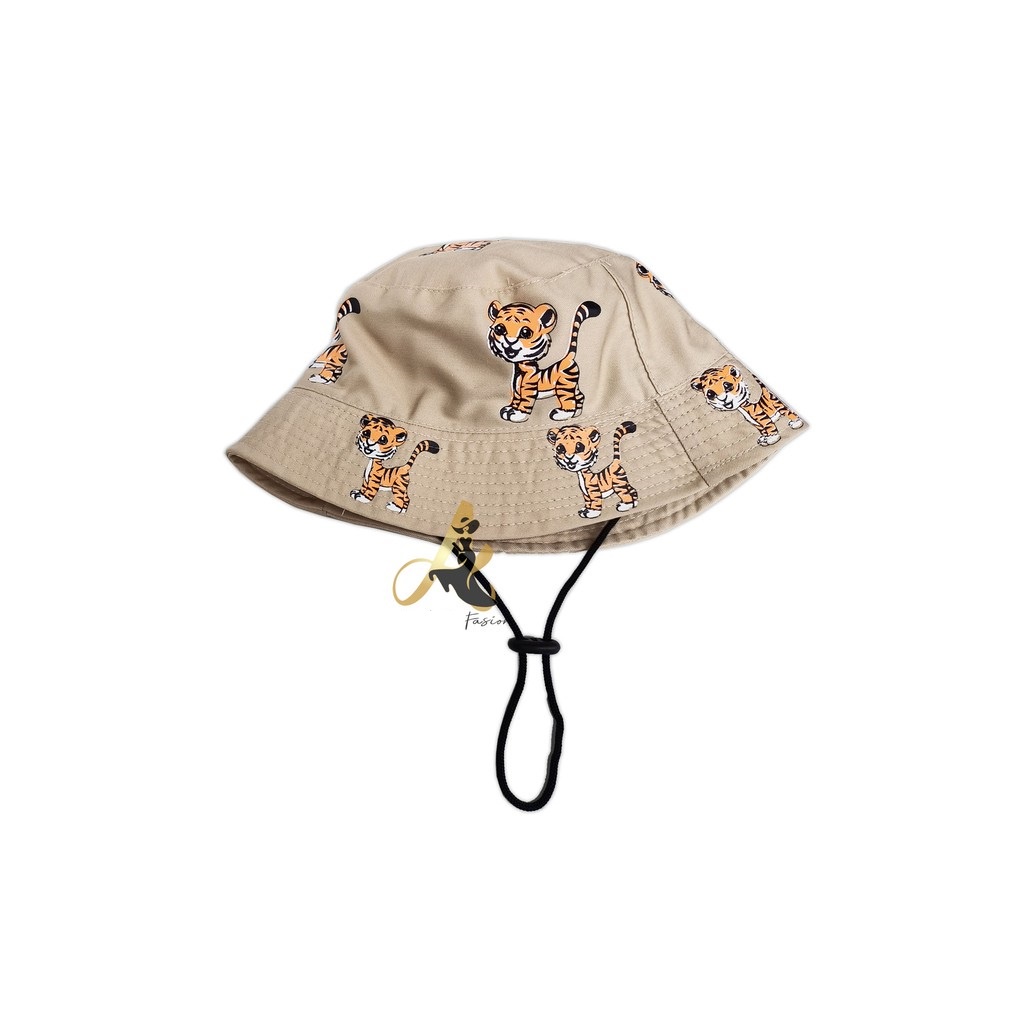 TOPI ANAK LAKI LAKI PEREMPUAN BUCKET HAT ANAK COWOK CEWEK 3 4 5 6 7 8 9 10 TAHUN KOREA 1 2 BASEBALL FASHION ANAK COWO CEWE OOTD USIA BALITA KIDS KUPLUK AKSESORIS KEPALA UMUR ANAK KADO ANAK LUCU-Harimau Krem