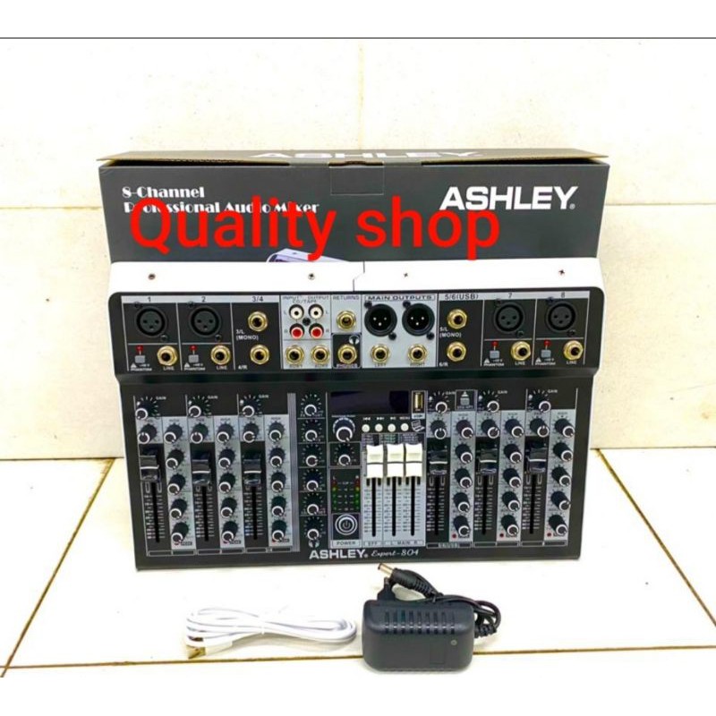 Mixer ASHLEY EXPERT 804 Baru 4 Channel Original Bluetooth PC Soundcard