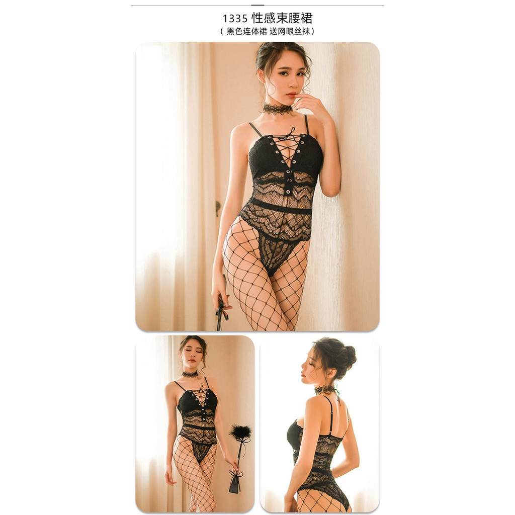 LI-88 black swimsuit lingerie baju tidur wanita seksi cosplay