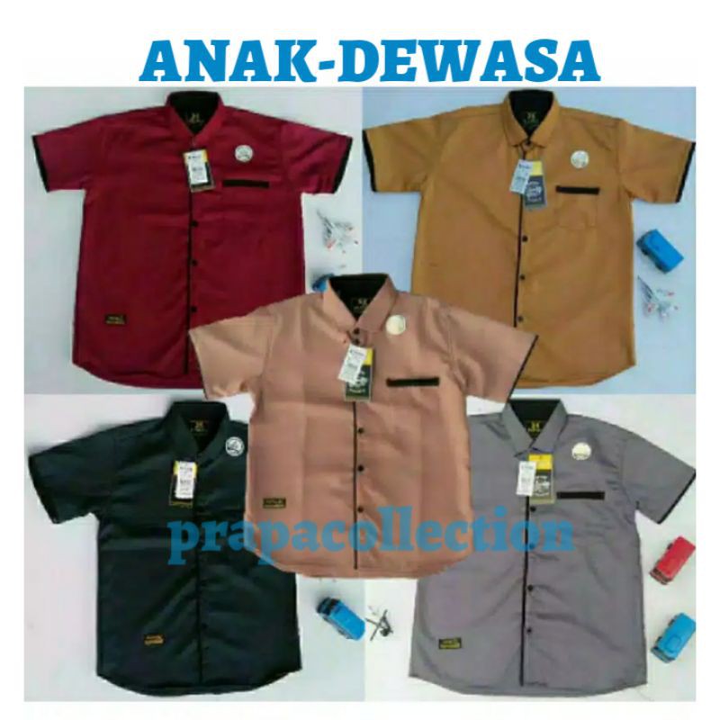 Kemeja Anak - Ayah Polos Warna list Lengan Pendek Size 1-10 Tahun - KATUN TOYOBO PREMIUM