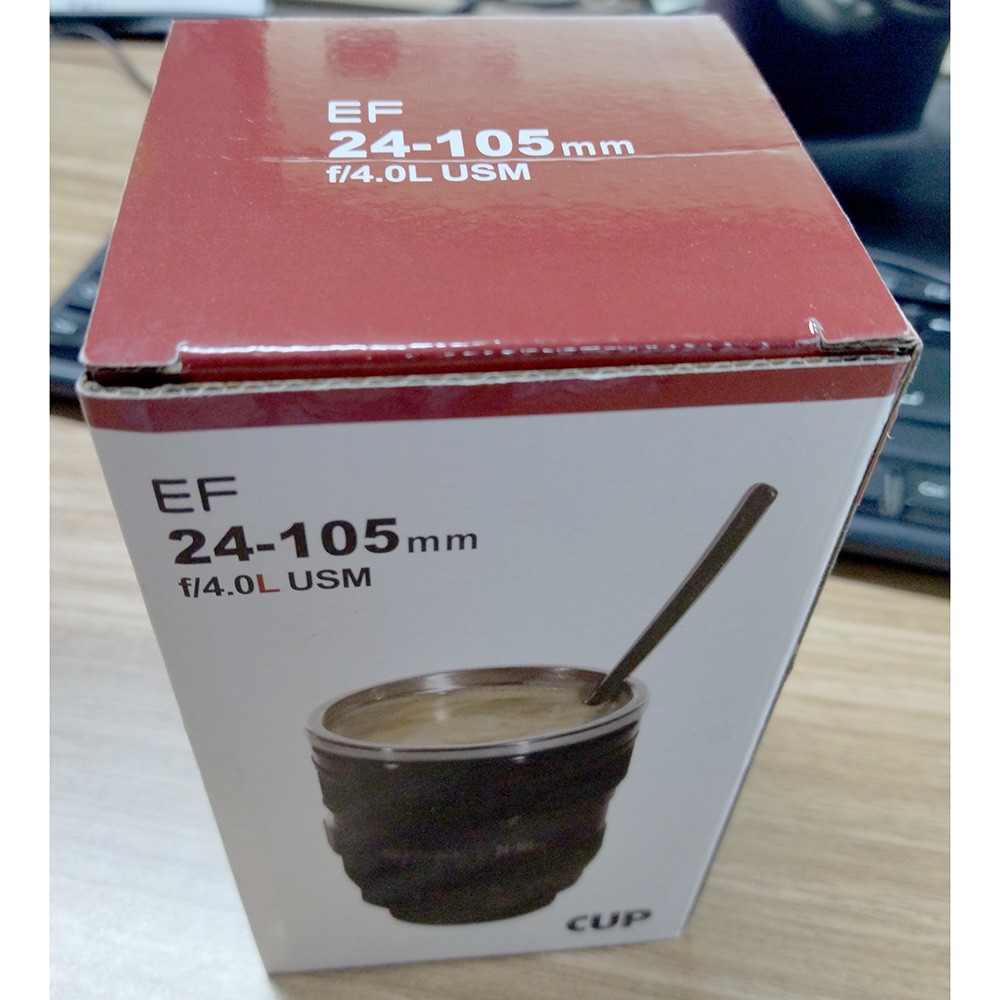 Gelas Minum Bentuk Lensa Kamera EF 24-105mm - 400ml - OMHAS5BK Black