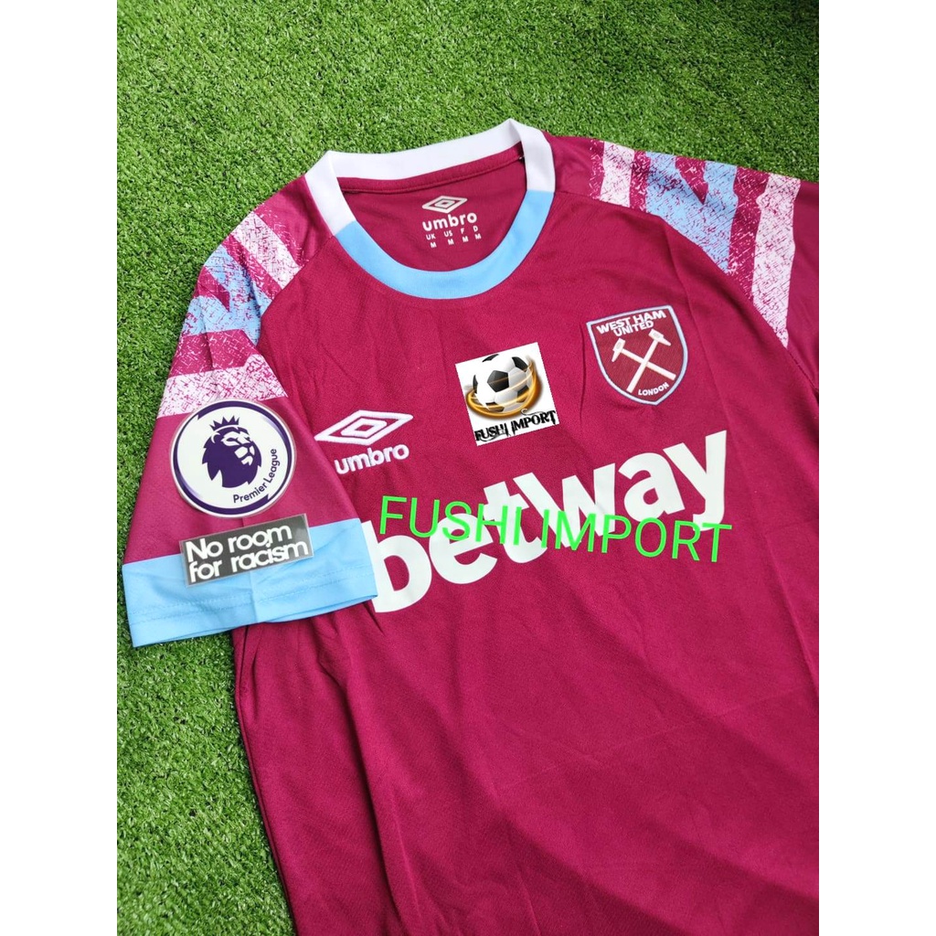 Jersey Baju Bola Westham United Home Full Patch 2022 2023 Grade Ori