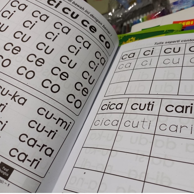 BUKU ANAK TK - CALISTUNG JILID 1 DAN 2 - MEMBACA MENULIS BERHITUNG SJ