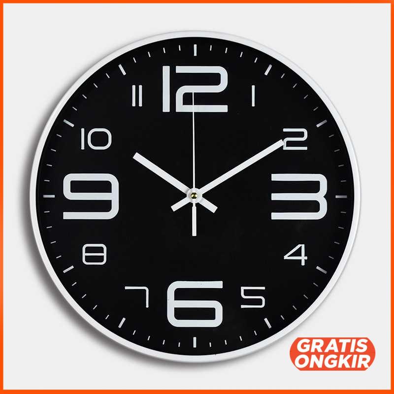 Jam Dinding Bulat Quartz Creative Design Modern - H6588
