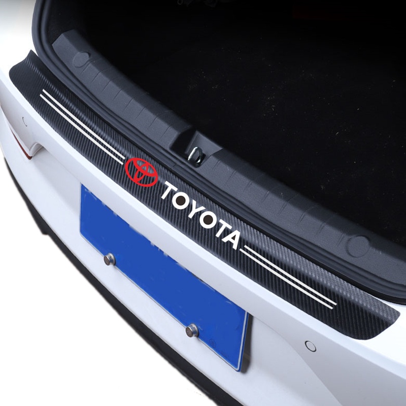 Stiker Pelindung Bumper Belakang Mobil Bahan Carbon fiber Untuk Toyota Vios Avanza Yaris Corolla Camry CHR RAV4