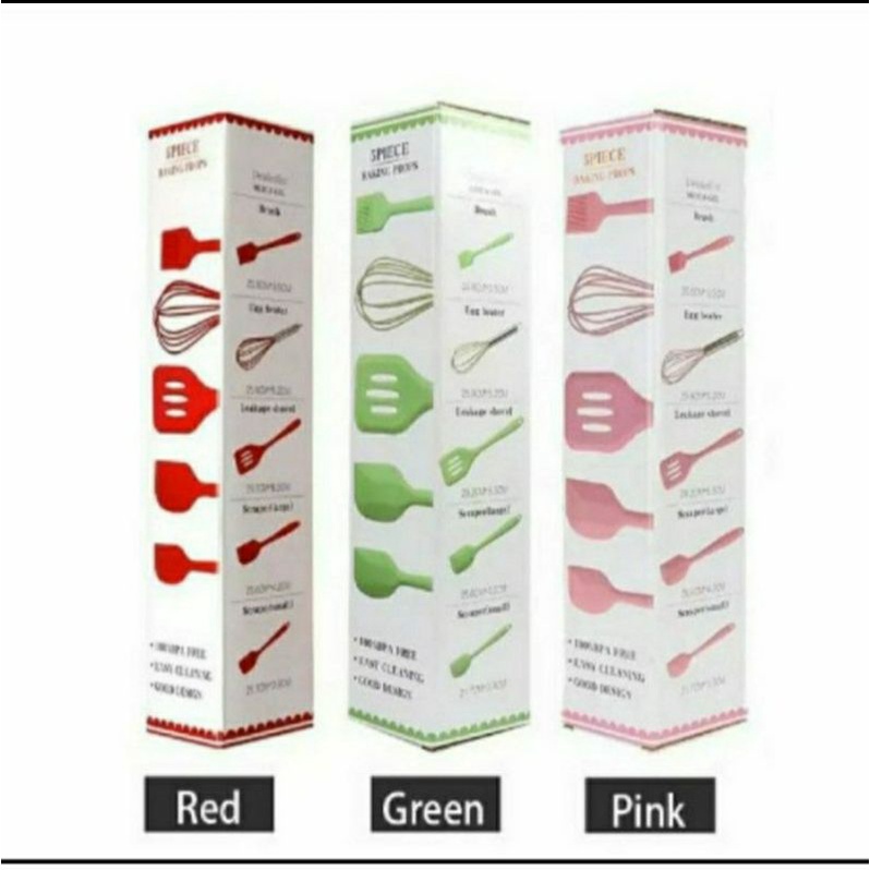 SET SPATULA SILIKON 5in1 - SPATULA TAHAN PANAS SILIKON