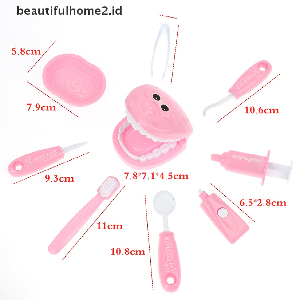 (Beautifulhome2.Id) 9pcs / Set Mainan Simulasi Dokter Gigi Untuk Anak Bermain Peran